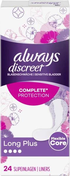 Always® Always Discreet Comlete Protection Inkontinenz Slipeinlagen Long Plus