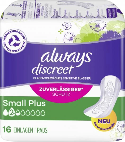 Always® Always Discreet Inkontinenz-Einlagen Small Plus 3 Always® Always Discreet Inkontinenz-Einlagen Small Plus
