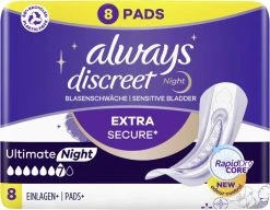 Always® Always Discreet Inkontinenz-Einlagen Ultimate Nacht