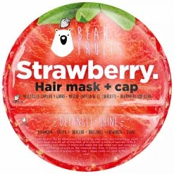 Bear Fruits Strawberry Entwirren + Glanz Haarmaske Mit Haube