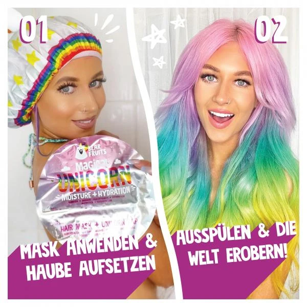 Bear Fruits Magical Unicorn Hair Mask + Cap – Bild 2