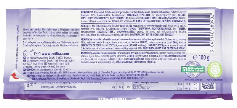 Milka Tafel Trauben-Nuss 4 Milka Tafel Trauben-Nuss – Bild 2