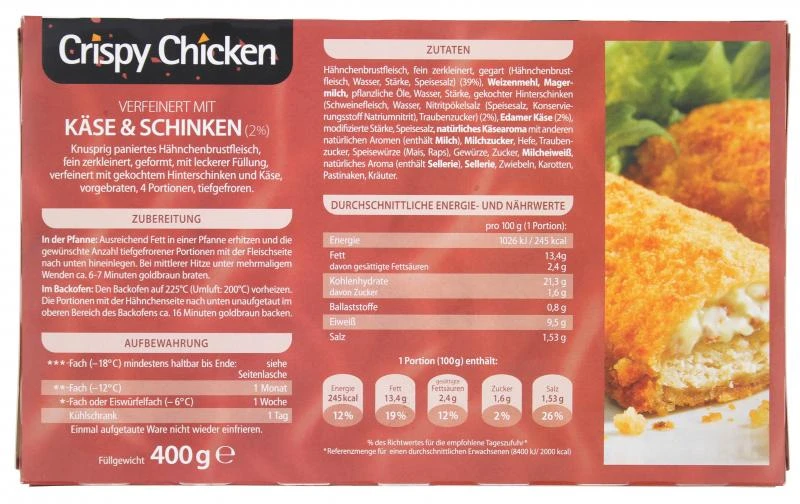 Copack Crispy Chicken Käse & Schinken 4 Copack Crispy Chicken Käse & Schinken – Bild 2