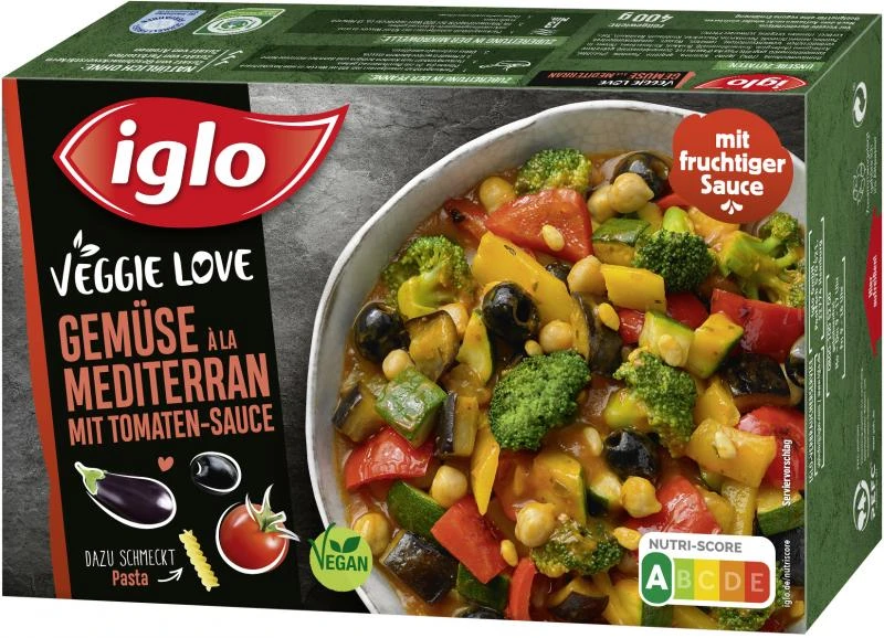 Iglo Veggie Love Gemüse à La Mediterran Mit Tomaten-Sauce 3 Iglo Veggie Love Gemüse à La Mediterran Mit Tomaten-Sauce