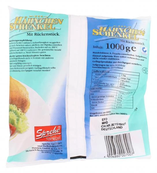 Sprehe Feinkost Hähnchenschenkel Mit Rückenstück – Bild 2