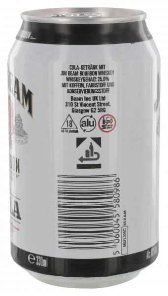 Jim Beam Bourbon Whiskey & Cola (Einweg) – Bild 2