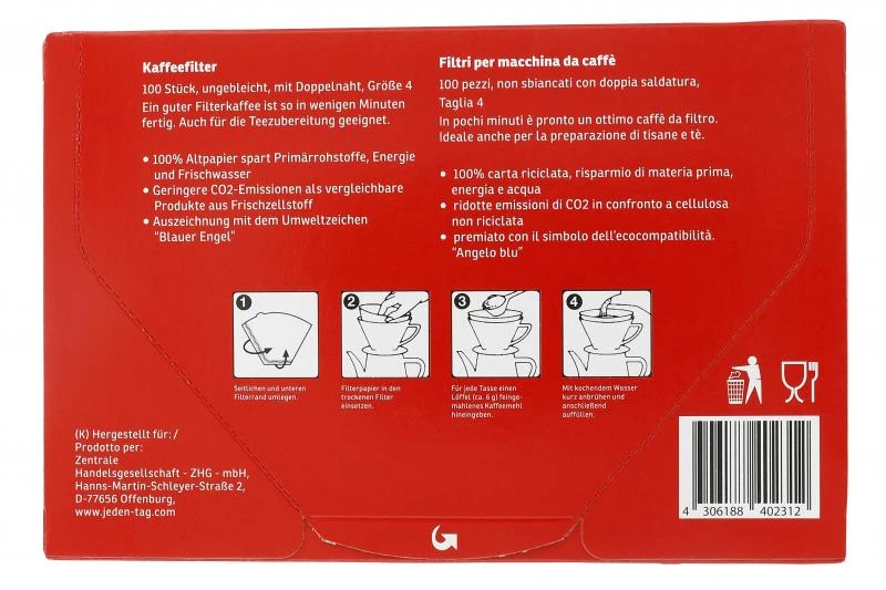 Jeden Tag Kaffeefilter Größe 4 5 Jeden Tag Kaffeefilter Größe 4 – Bild 3